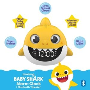 Nickelodeon Pinkfong Baby Shark Alarm Clock Sound Machine with Bluetooth Speaker